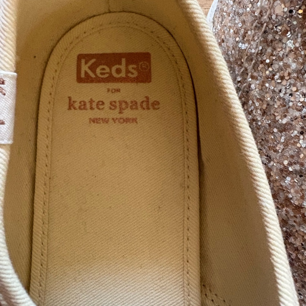 Kate Spade Glitter Sneakers in Gold - Picture 2 of 4